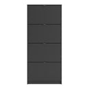 Shoes Matt Black 4 Tilting Doors Shoe Cabinet by Lavishway | Shoe Cabinets-34791