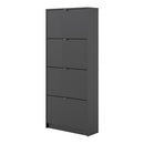 Shoes Matt Black 4 Tilting Doors Shoe Cabinet by Lavishway | Shoe Cabinets-34790