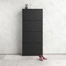 Shoes Matt Black 4 Tilting Doors Shoe Cabinet by Lavishway | Shoe Cabinets-34786