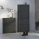 Shoes Matt Black 4 Tilting Doors Shoe Cabinet by Lavishway | Shoe Cabinets-34793