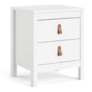 Barcelona White 2 Drawers Bedside Table by Lavishway | Bedside Tables-29857