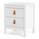 Barcelona White 2 Drawers Bedside Table by Lavishway | Bedside Tables-29858