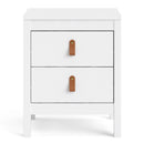 Barcelona White 2 Drawers Bedside Table by Lavishway | Bedside Tables-29856