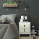 Barcelona White 2 Drawers Bedside Table by Lavishway | Bedside Tables-29854