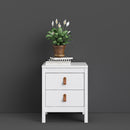 Barcelona White 2 Drawers Bedside Table by Lavishway | Bedside Tables-29853