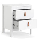 Barcelona White 2 Drawers Bedside Table by Lavishway | Bedside Tables-29859