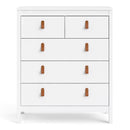 Barcelona 2 Over 3 White Chest Of Drawers by Lavishway | Chest Of Drawers-29842