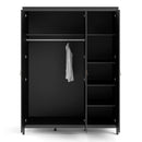 Barcelona Matt Black 3 Doors Wardrobe by Lavishway | Wardrobe-34696