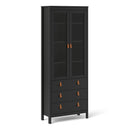 Barcelona Black 2 Glass Door Display Cabinet by Lavishway | Display Cabinets-34360