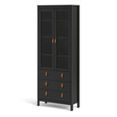Barcelona Black 2 Glass Door Display Cabinet by Lavishway | Display Cabinets-34361