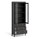 Barcelona Black 2 Glass Door Display Cabinet by Lavishway | Display Cabinets-34357