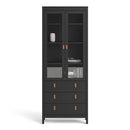 Barcelona Black 2 Glass Door Display Cabinet by Lavishway | Display Cabinets-34359