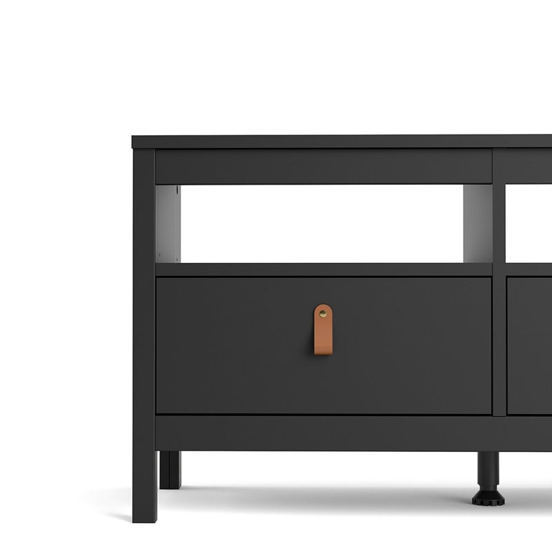 Barcelona Matt Black 3 Drawer Wooden TV Unit by Lavishway | TV Units Cabinets-35088