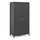 Barcelona Matt Black 2 Doors Wardrobe by Lavishway | Wardrobe-34688