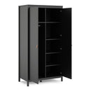 Barcelona Matt Black 2 Doors Wardrobe by Lavishway | Wardrobe-34689
