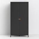 Barcelona Matt Black 2 Doors Wardrobe by Lavishway | Wardrobe-34687