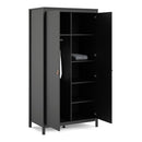 Barcelona Matt Black 2 Doors Wardrobe by Lavishway | Wardrobe-34686