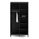 Barcelona Matt Black 2 Doors Wardrobe by Lavishway | Wardrobe-34690