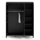 Madrid Matt Black 3 Doors Wardrobe by Lavishway | Wardrobe-34679