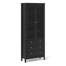 Madrid 2 Door Matt Black Display Cabinet by Lavishway | Display Cabinets-34370