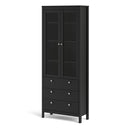 Madrid 2 Door Matt Black Display Cabinet by Lavishway | Display Cabinets-34371