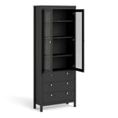 Madrid 2 Door Matt Black Display Cabinet by Lavishway | Display Cabinets-34367