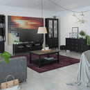 Madrid 2 Door Matt Black Display Cabinet by Lavishway | Display Cabinets-34373