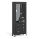 Madrid 2 Door Matt Black Display Cabinet by Lavishway | Display Cabinets-34366