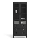 Madrid 2 Door Matt Black Display Cabinet by Lavishway | Display Cabinets-34368