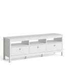 Madrid White 3 Drawers TV Unit by Lavishway | TV Units Cabinets-29468