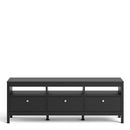 Madrid Matt Black Wooden 3 Drawers TV Unit by Lavishway | TV Units Cabinets-35077
