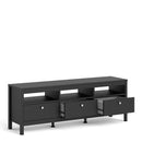 Madrid Matt Black Wooden 3 Drawers TV Unit by Lavishway | TV Units Cabinets-35076