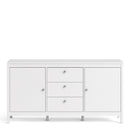 Madrid White Wooden 3 Drawers Large Sideboard by Lavishway | Sideboards-29486