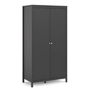 Madrid Matt Black 2 Doors Wardrobe by Lavishway | Wardrobe-34640