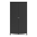 Madrid Matt Black 2 Doors Wardrobe by Lavishway | Wardrobe-34638