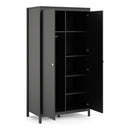 Madrid Matt Black 2 Doors Wardrobe by Lavishway | Wardrobe-34641