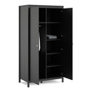Madrid Matt Black 2 Doors Wardrobe by Lavishway | Wardrobe-34636