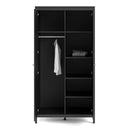Madrid Matt Black 2 Doors Wardrobe by Lavishway | Wardrobe-34637