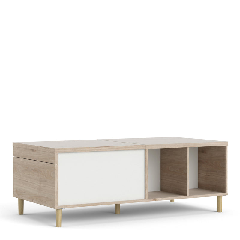 Rome White & Oak Sliding Top Coffee Table