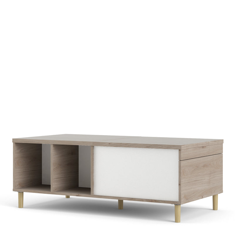 Rome White & Oak Sliding Top Coffee Table