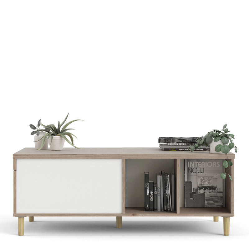 Rome White & Oak Sliding Top Coffee Table