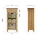 Guildford Solid Oak 1 Drawer Unit Cabinet by Lavishway | Hallway Cabinets-36651