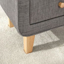 Round Edges Bedside Table - Grey by Lavishway | Bedside Tables-43476