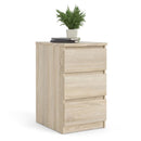 Naia Oak Finish 3 Drawers Bedside Table by Lavishway | Bedside Tables-29907