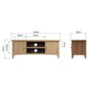 Guildford Solid Oak Large TV Unit by Lavishway | TV Units Cabinets-31997