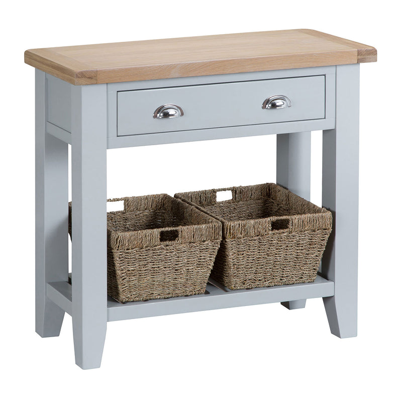 Tattershall Oak Top Console Table in Grey by Lavishway | Hallway Console Table-35947