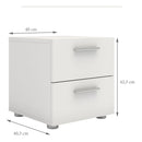 Pepe White 2 Drawer Bedside Table by Lavishway | Bedside Tables-29248