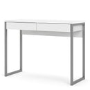 Function Plus White High Gloss 2 Drawers Desk by Lavishway | -29621