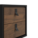 Ry 2 Drawers Black & Walnut Bedside Table by Lavishway | Bedside Tables-29312