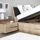 Kensington Ottoman Oak Finish King Size Bed by Lavishway | Wooden Beds-30050